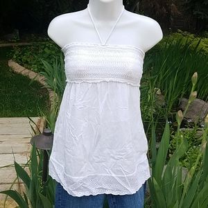 White halter top